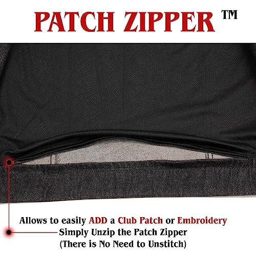 Milwaukee Leather MDM3006 Men's 'Brute' Black Denim and Black Leather Club Style Vest w/Hidden Dual Closure4