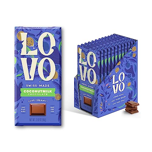 Lovo Coconutmilk Chocolate, 100% Plant-based (Pack of 12)