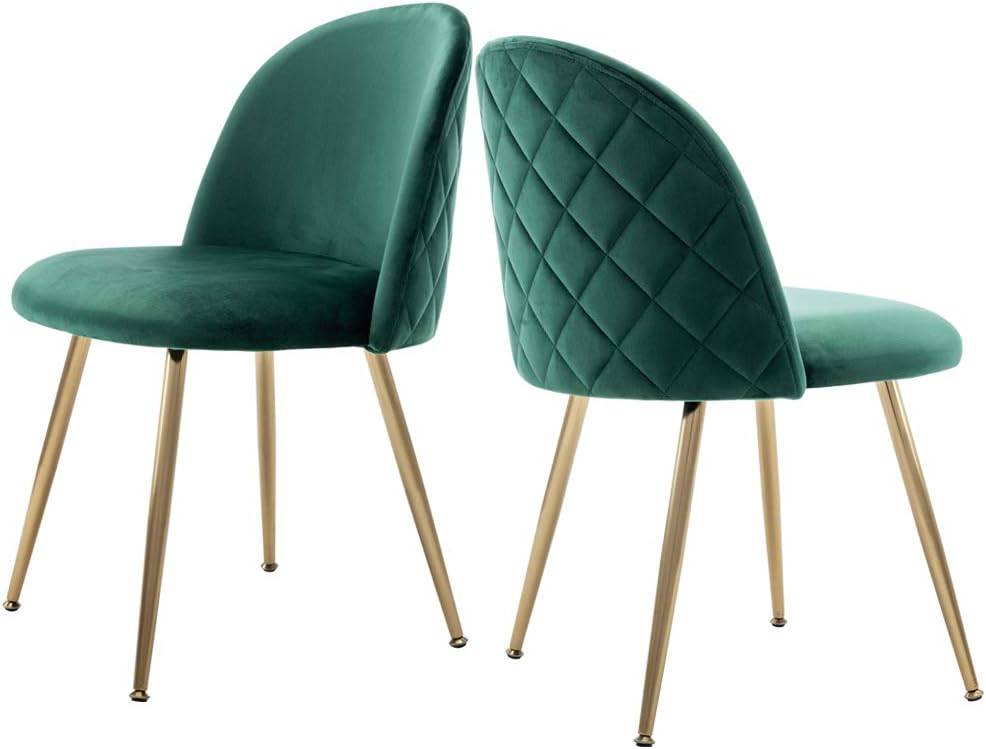 ZHENGHAO Modern Velvet Dining Chairs Set of 2, Tufted