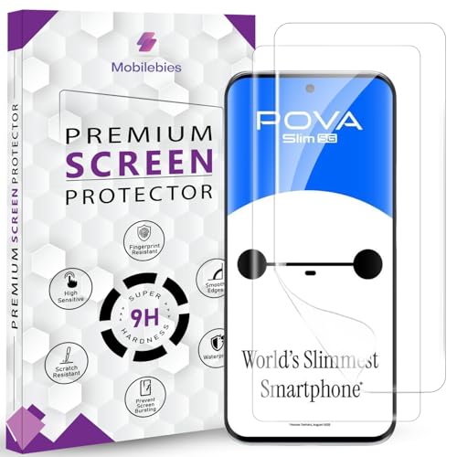 Image of 2 Pack Unbreakable Membrane Screen Protector Guard Compatible For Tecno Pova Slim 5G, 6.78 Inch | Hydrogel Membrane Ultra Smooth Touch, fingerprint working with installation kit and guide