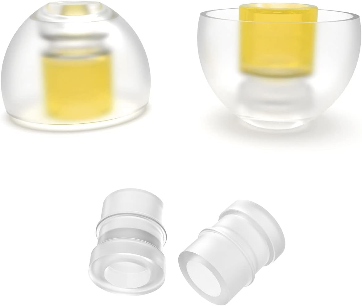 SpinFit CP100 Plus for IEM - Medical Grade Silicone Patented Eartips, Secure Fit and Supreme Comfort, Reduce Allergic Reaction(2 Pairs)(for Nozzle Diameter from 4.5-5mm) (L)