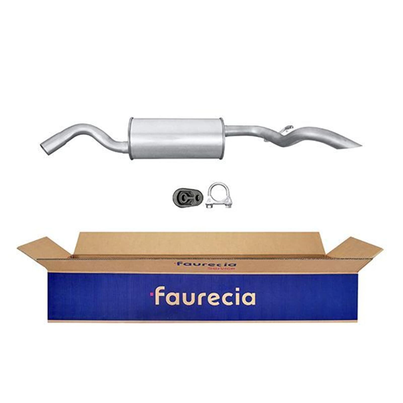 HELLA 8LD 366 029-761 Tłumik końcowy - Easy2Fit® Kit - z tyłu - jednoczęściowy - Komplet z elementami do montażu