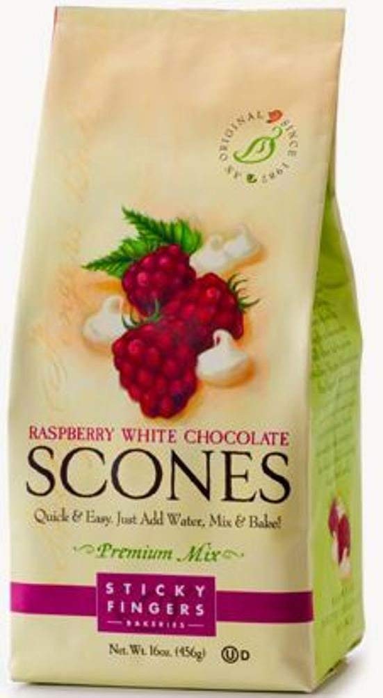 Sticky Fingers Raspberry White Chocolate Scone Mix, 15-Ounces (Pack of 3)