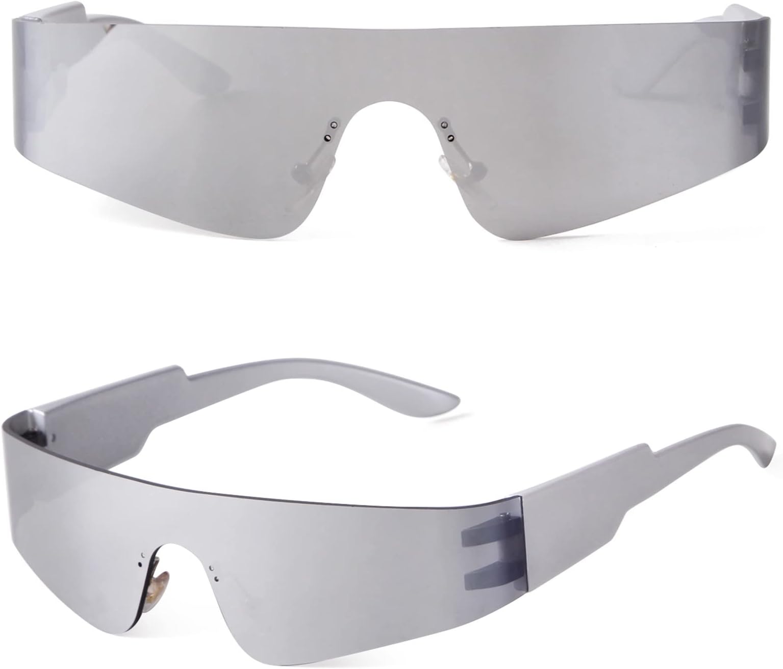 ADE WU Trendy Futuristic Sunglasses Women Men, Fashion Mirrored Shield Shades Sun Glasses