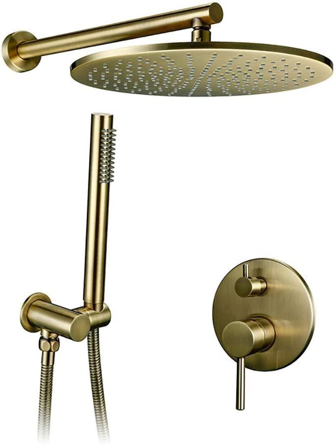 Système de Douche en Laiton Doré Brossé pour Salle de Bain Chic
