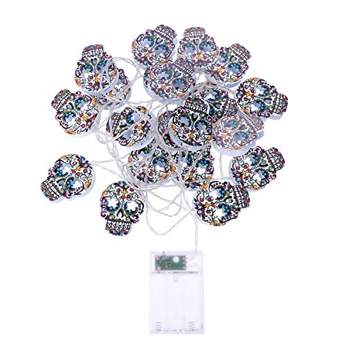 ibasenice Crânio Do Dia Das Bruxas Luzes Da Corda LED Luzes Da Corda Movidos A Bateria Do Dia Das Br