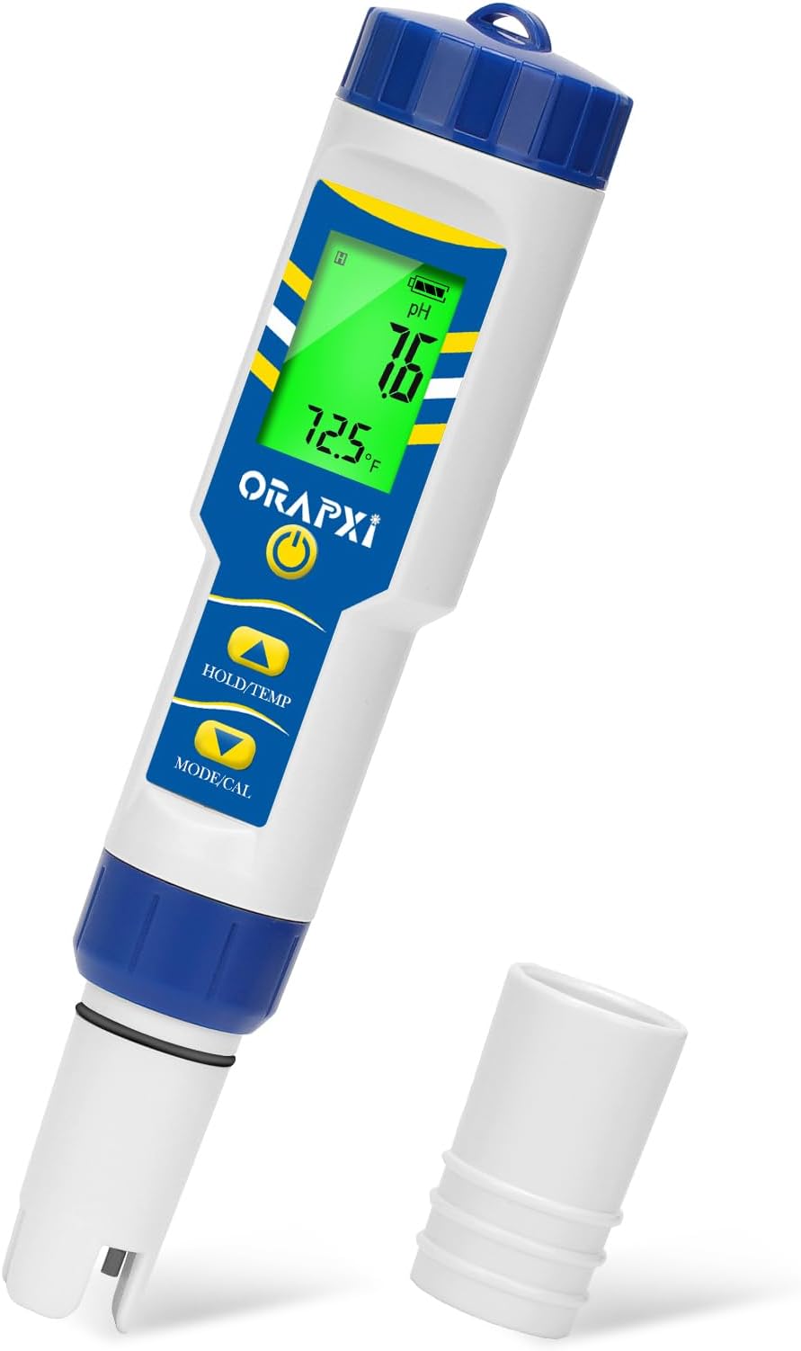 Pool Salt Tester Salinity Meter 6 in 1- Salt pH ORP TDS EC Temp Meter pH Meter for Pool Salt pH ORP Tester pH and EC Tester for Hydroponics, Saltwater Pool, Hot Tubs, Aquarium