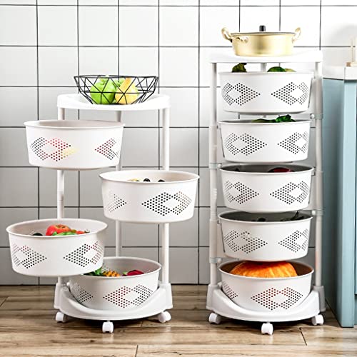 Estante giratorio con cesta extraíble multifuncional para un almacenamiento dinámico 7