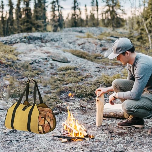 Alotoa US-FC-B Firewood Carriers,Canvas Log Carrier Bag,Outdoor Wood Racks,Fireplace Stove Accessories,Extra Large Firewood Holder thumb #5