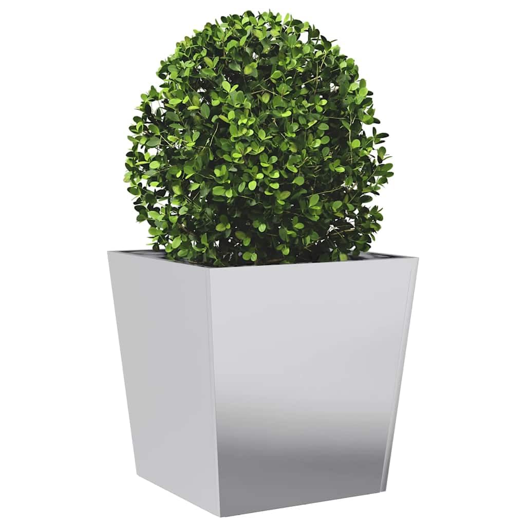 Macetero de acero galvanizado, 50 x 50 x 50 cm, estable jardinera sin agujeros de drenaje para plantas, flores, hierbas y verduras en balcón o terraza, resistente a la corrosión y duradero.