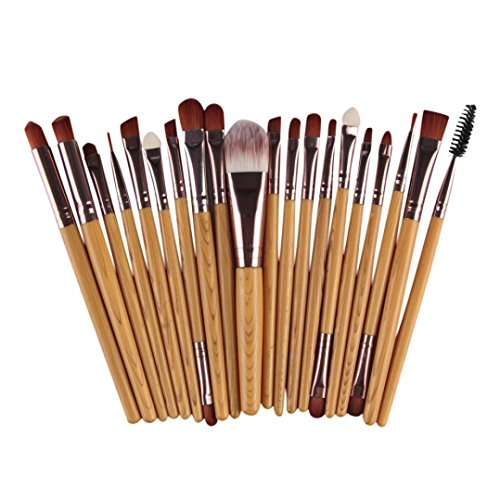 Susenstone20 pcs/set Makeup Brush Set (Khaki)