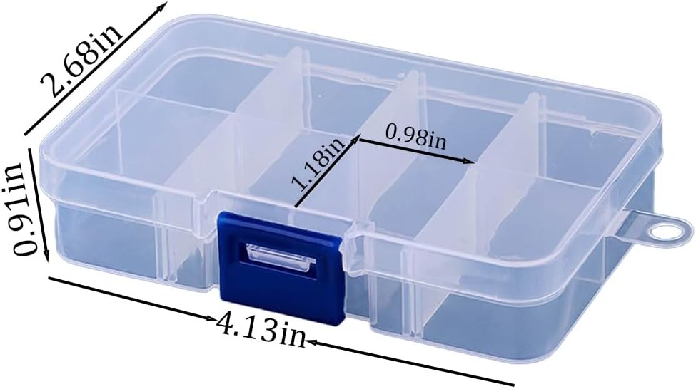 3pcs Clear Storage Small Parts Organizer Box Storage Bin With Dividers Multi Compartment for Beads Art DIY Tackle Box Organizer (8 - compartment in length) image 2