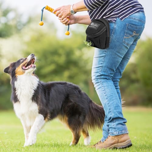YILANJIN Leckerlitasche für Hundetraining, Kotbeutelspender für Hunde, integrierter Kotbeutelspender, Leckerlibeutel Hundeleckerli Tasche für Gassigehen Reisen Spaziergang