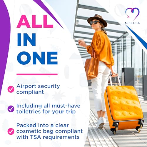 Ladies Travel Toiletries Set - Airport-Approved Toiletry Essentials for Women's – Suitable for Air Travel in Hand Luggage – All 100ml or Under – includes Clear Security Approved Wash Bag - Image 4