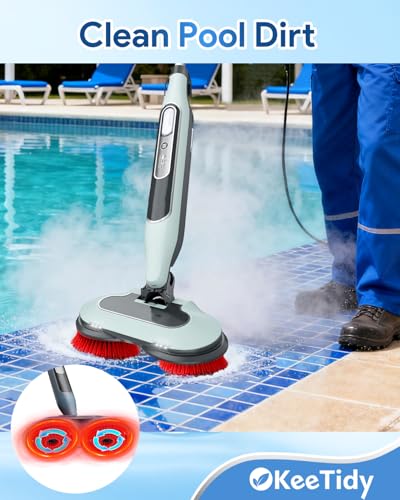 Image of Steam Mop Replacement Brush Pads Compatible with Shark Steam and Scrub Mop S8201 S 70001 S8001 S7201 S7000 Series Reusable Mop Pad Head Nylon Bristle for Polishing Hard Floors, 2 Brushes+2 Pads