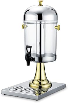 Drinks Dispenser, Container for Serving Cold Beverages Cocktails Punch Water Chilled Refreshments Stainless Steel Breakfast Buffet Bars Hotels Beverage Dispenser,