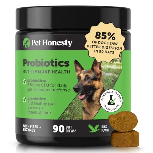 6 Billion CFU Dog Probiotics with Prebiotics, Digestive Enzymes, & Fiber - Relief for Occasional...