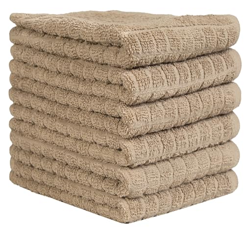 Image of Bumble Kitchen Towels (6 Pack) | 16 inch x 28 inch | 100% Cotton Kitchen Towels | 385 GSM | Soft, Highly Absorbent & Durable Dish Towels for Kitchen | Tan