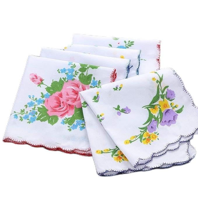 Women's Cotton Handkerchiefs – Soft & Reusable, Pack of 2 – Gentle on Skin, Everyday Use