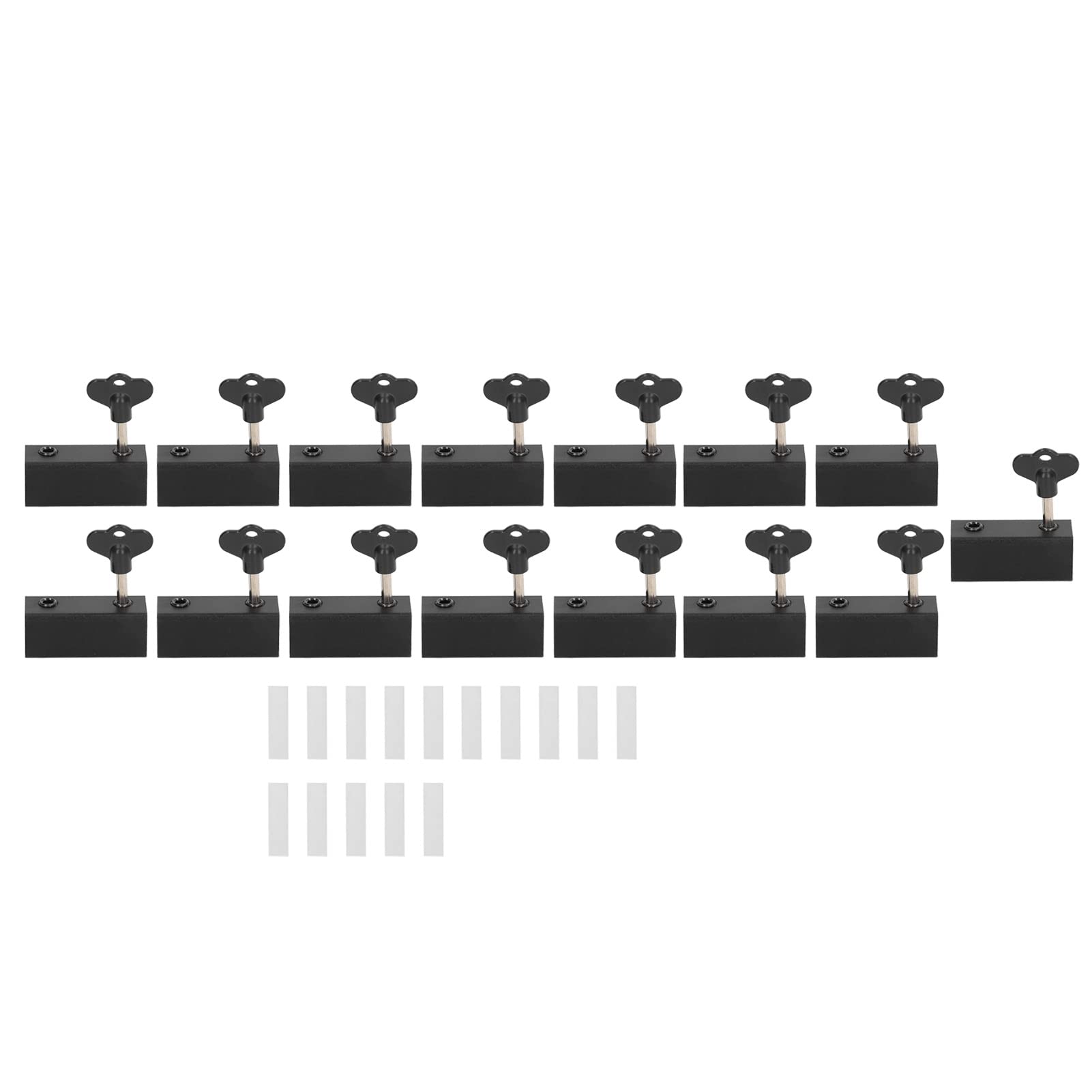 Lock di sicurezza della porta scorrevole 15 pack a doppio foro regolabile bloccato di sicurezza scorrevole orizzontale orizzontale (Black)