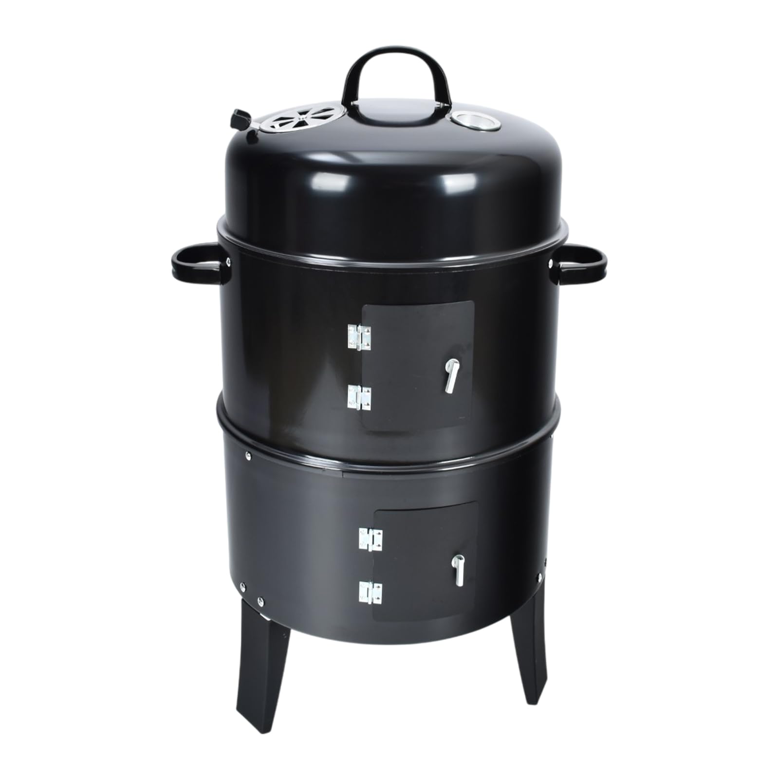 ★一台三役★ BBQコンロ 燻製 蒸し 焼き 温度計付 ステアー付 レシピ付 ☆一台三役☆ BBQコンロ 燻製 蒸し 焼き 温度計付 ステアー付