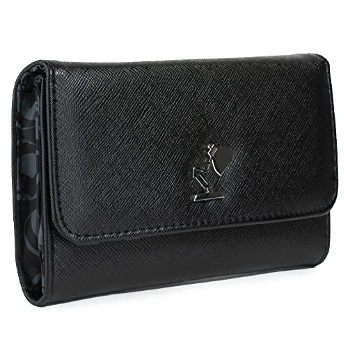 Buckle Down Disney Wallet, Foldover, Pixar Luxo Jr Lamp Silver Enamel, Black Vegan Leather2