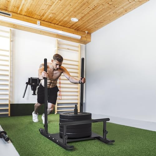Kipika Weight Sled, Workout Sled, Fitness Strength Training Sled, Speed Training Sled for Athletic Exercise, Speed Improvement, Easily Through Obstacles, Suitable for 1" & 2" Weight Plate (G- Black) - image 3