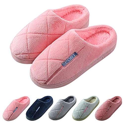 Hbeylia Platform Fuzzy Slippers For Women Men Comfort Fluffy Plush Furry Closed Toe Anti Slip House Slippers Breathable Cotton Wool Knit Winter Warm Bedroom Home Sliders For Couples Indoor Outdoor3