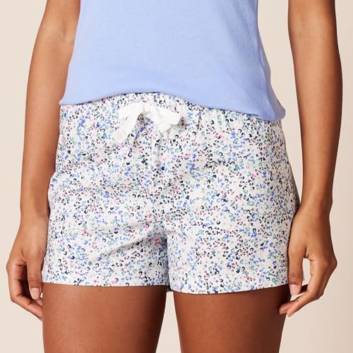 Image of Amazon Essentials Women's Poplin Short and Sleep Tee Pajama Set