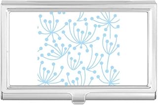 Blue Flower Plant Paint Business Card Holder Case Pocket Box Wallet