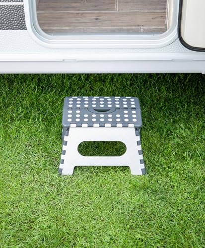 Unitec 10614 Caravan Trittstufe Faltbar 1 Stück belastbar bis 150 kg Campingzubehör, Wohnwagenzubehör