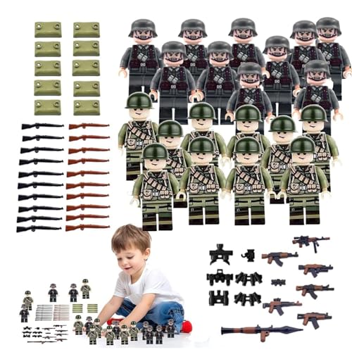 XcnPer Toy Soldiers Army Toys Set 20 Battle-Ready Army Men With 27 Weapons & 7 Accessories 1.77 Inch Military Figures For Kids Collection Toy Soldiers Army Toys For War Games & Educational Play