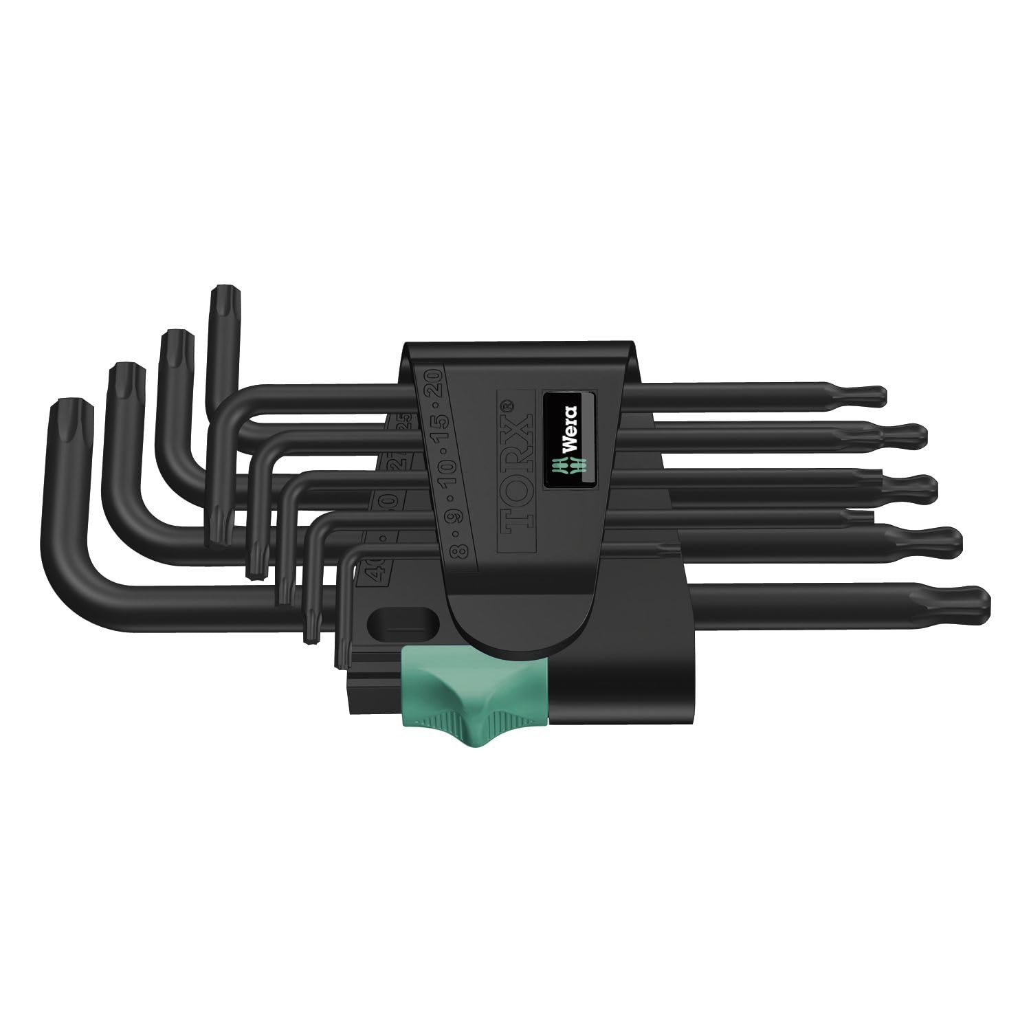 Wera 05024242001 967 PKL/9 Jeu de clés mâles coudées TORX, BlackLaser, 9 pièces, Noir