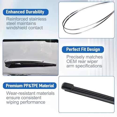 Image of Rear Wiper Blades for Chevrolet Equinox 2025-2026(Not for Equinox EV) | Streak-free OEM Back Windshield Wiper for Chevy, All-Weather Performance, Window Wipers Automotive Replacement Assembly