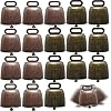 TIHOOD 18PCS Copper Bells Brass Small and Large Farm Animal Bells for Horses Cattle Sheep Goats Green and Red Bronze Loud Long Distance for Christmas Decoration