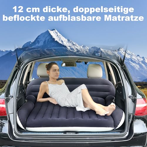KMZ SUV Luftmatratze mit 2 Kissen – Dickere und Beflockung Auto-Bett – Bewegliche Reisen Matratze für Camping & Outdoor… – Ansicht 2