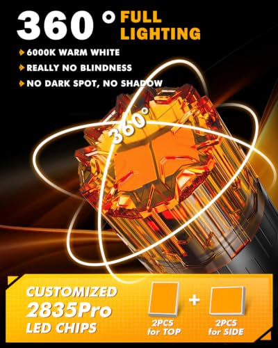 Image of Auxbeam 2026 B2 Series 194 LED Bulbs Amber 168 2825 T10 W5W Bulbs 10PCs