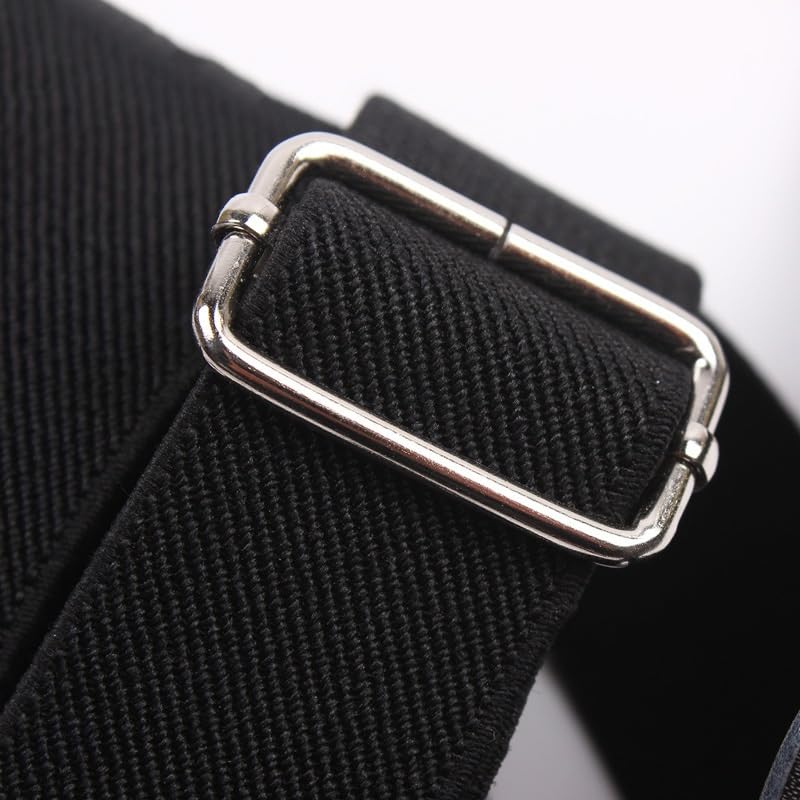 Tirantes elásticos de 6 Clips for Hombres y Mujeres Tirantes Ajustables elásticos Negros