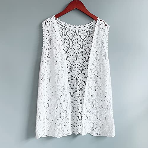 Image of Women's Sleeveless Open Front Cardigan Vest Lightweight Cool Crochet Cardigans for Women