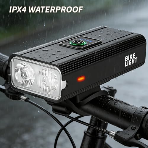 Image of Bike Lights for Night Riding, 1500 Lumen Rechargeable LED Bicycle Headlight, Waterproof Bright Flashlight for MTB eBike Front Mountain Scooter Stroller Adult Kid Road Cycling Safty