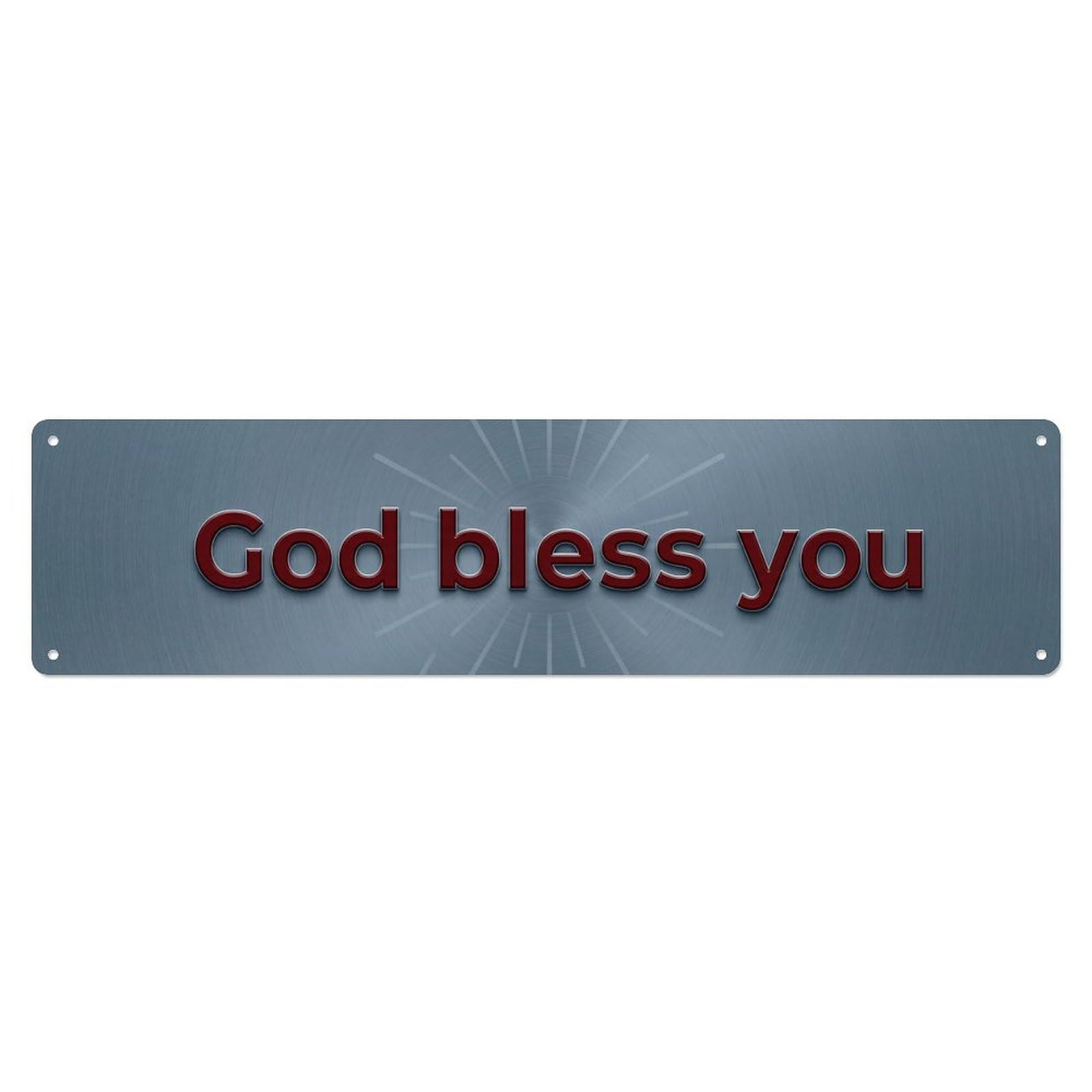 Okahys 4X16inch(10X40cm) God Bless You Blessing Faith Vintage Metal Tin Sign