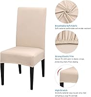 Vista 2 de INMOZATA Juego de 6 fundas para sillas de comedor, fundas elásticas para sillas de comedor, lavables y extraíbles, para hotel, ceremonia, banquete