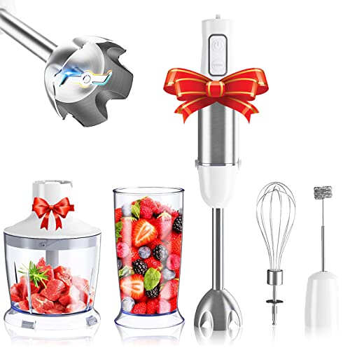 Batidora de Mano 5 en 1 1000 W, Batidora Mano con Picadora de 500 ml, Vaso Medidor de 600 ml, Batidor, Batidoras, Espumador de Leche, 6 Velocidades, Desmontable para Limpieza, sin BPA Cover