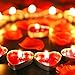 Tatuo 50 Pieces Valentine's Day Heart Shape Candles Romantic Tealight Candles and 200 Pieces Silk Rose Petals Flower Petals for Valentine's Day Birthday Festival Wedding Party