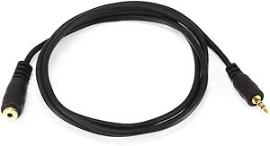 Monoprice 3ft 2.5mm Stereo Plug/Jack M/F Cable - Black