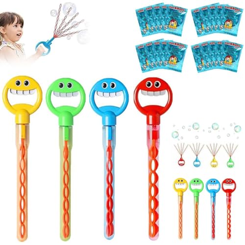 Magical 5-Claw Smiley Bubble Stick, Bubble Claw Wand,32-Hole Smiley Face Bubble Wand with Five Claws, Make Lots of Bubbles for Kids ，School, Easter, Graduation, Bubble Theme Party(ALL)
