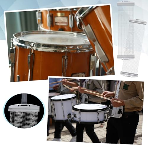 10 Pcs 30 Strand Steel Snare Drum Wire Straps Sets, Including 2 Snare Wires and 8 Transparent Snare Wire Straps Snare Drum Accessories for 14 Inch Snare Drums Parts Replace