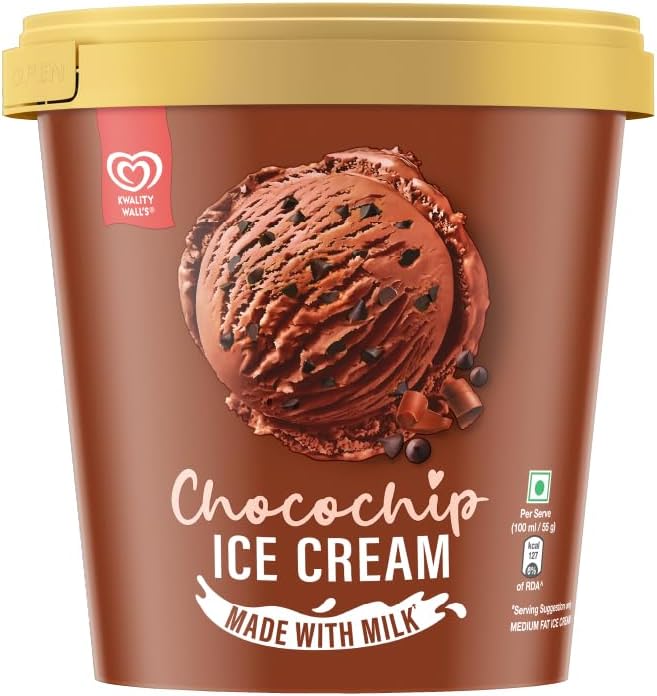 Kwality Wall's The Dairy Factory Chocochips Icecream Tub/Divine Chocolate Tub, 700 ml