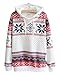 Produktbild Minetom Damen Winter Warm Süß Vlies Kapuzenpullover Ethnisch Drucken Sweatshirts Weihnachten Schneeflocke Mit Kapuze Tops Weiß DE 38