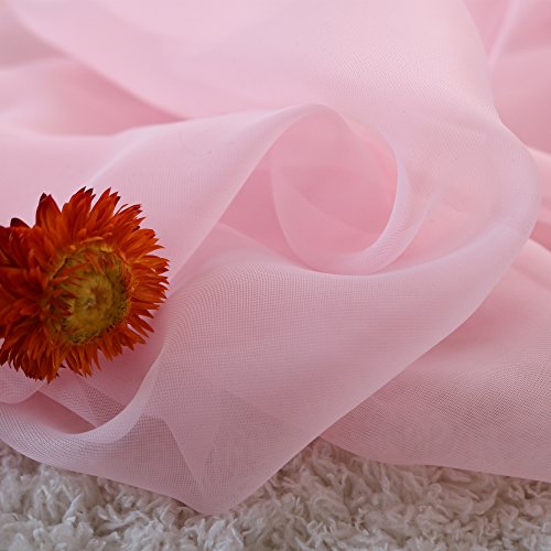 Keqiaosuocai Baby Pink Sheer Window Scarf Valance Sheer Fabric For Draping Curtain Toppers For Wedding Party Girls Room Bed Canopy Scarves 52 Inches Wide By 216 Inches Long Baby Pink #TOP3